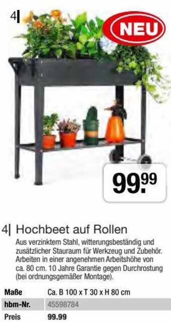 Hagebau Hochbeet auf Rollen Angebot