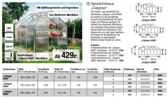 Hagebau Gewächshaus ,,Calypso Angebot