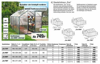 Hagebau Gewächshaus ,,Eos 6000" Angebot