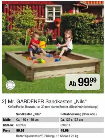 Hagebau Mr. GARDENER Sandkasten ,,Nils" Angebot