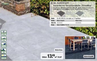 Hagebau Mr. GARDENER Keramische Terrassenplatte ,,Streetline" Angebot