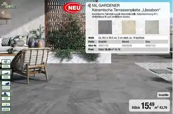 Hagebau Mr. GARDENER Keramische Terrassenplatte ,,Lissabon" Angebot