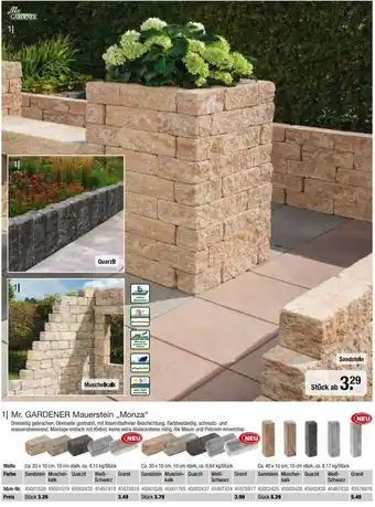 Hagebau Mr. GARDENER Mauerstein ,,Monza" Angebot