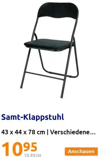 Action Samt-Klappstuhl 43 x 44 x 78 cm | Verschiedene... Angebot