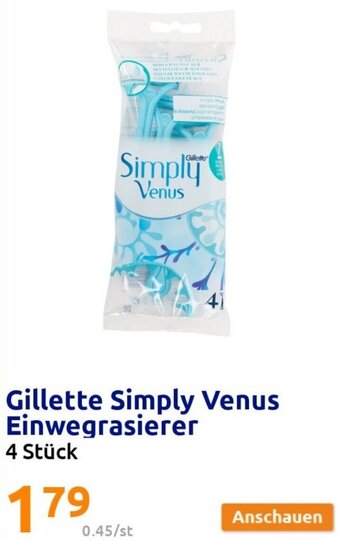 Action Gillette Simply Venus Einwegrasierer 4 Stück Angebot