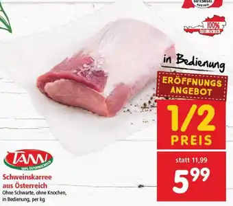 Interspar Schweinskarree aus Österreich Ohne Schwarte, ohne Knochen, in Bedienung, per kg Angebot
