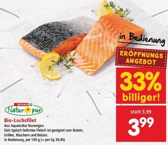 Interspar Bio-Lachsfilet In Bedienung, per 100 g Angebot