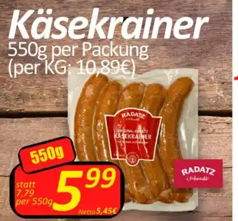 Wurstico Käsekrainer 550g per Packung Angebot