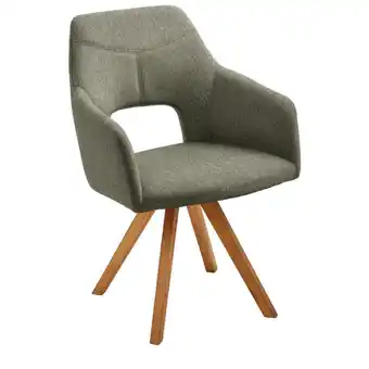 XXXLutz Armlehnstuhl in holz, textil eichefarben, olivgrün Angebot