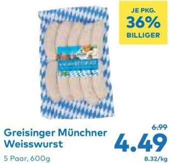 T&G Greisinger Münchner Weisswurst 5 Paar, 600g Angebot