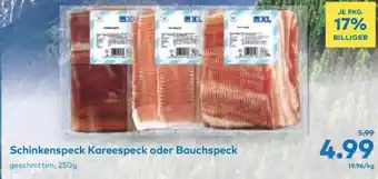 T&G Schinkenspeck Kareespeck oder Bauchspeck geschnitten, 250g Angebot