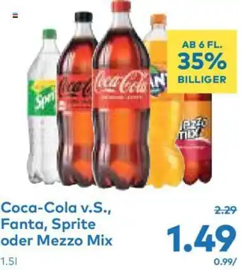 T&G Coca-Cola v.S., Fanta, Sprite oder Mezzo Mix 1.5L Angebot