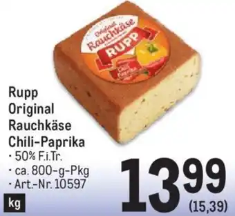 Metro Rupp Original Rauchkäse Chili-Paprika ca. 800-g-Pkg •Art.-Nr. 10597 Angebot