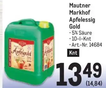 Metro Mautner Markhof Apfelessig Gold .5% Säure Angebot