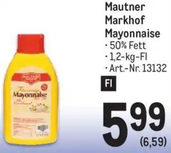 Metro Mautner Markhof Mayonnaise -50% Fett • 1,2-kg-FI Angebot