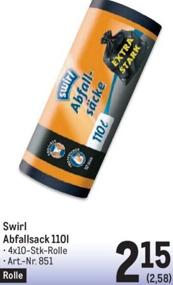 Metro Swirl Abfallsack 110L Angebot