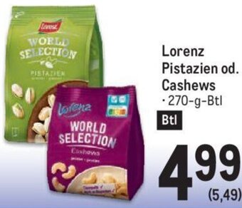 Metro Lorenz Pistazien od. Cashews -270-g-Btl Angebot