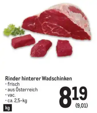 Metro Rinder hinterer Wadschinken - ca. 2,5-kg Angebot