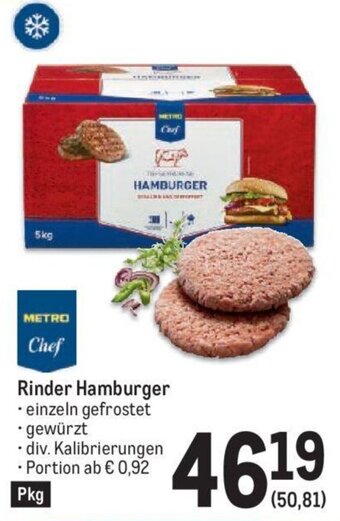 Metro Rinder Hamburger Angebot