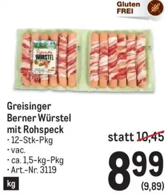 Metro Greisinger Berner Würstel - 12-Stk-Pkg Angebot