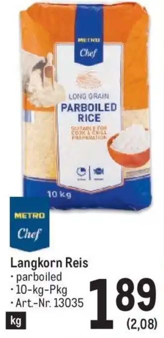 Metro Langkorn Reis • parboiled . 10-kg-Pkg Angebot