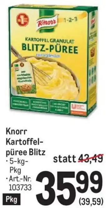 Metro Knorr Kartoffel- püree Blitz .5-kg-Pkg •Art.-Nr. 103733 Angebot