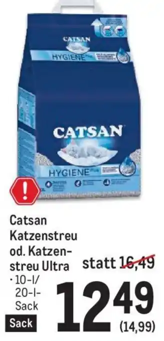Metro Catsan Katzenstreu od. Katzen-streu Ultra -10-1/ 20-1-Sack Sack Angebot