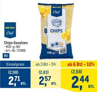 Metro Chips Gesalzen • 400-g-Btl Angebot