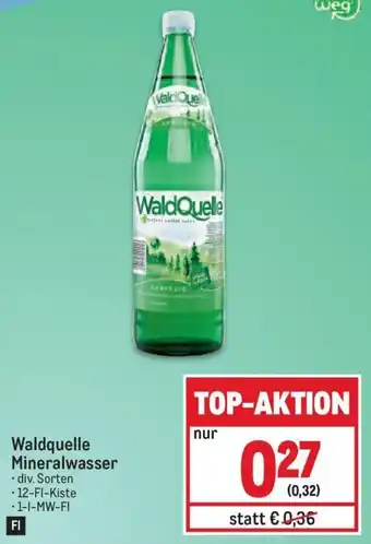Metro Waldquelle Mineralwasser • div. Sorten - 12-Fl-Kiste Angebot