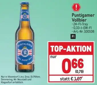 Metro Puntigamer Vollbier - 24-Fl-Tray Angebot