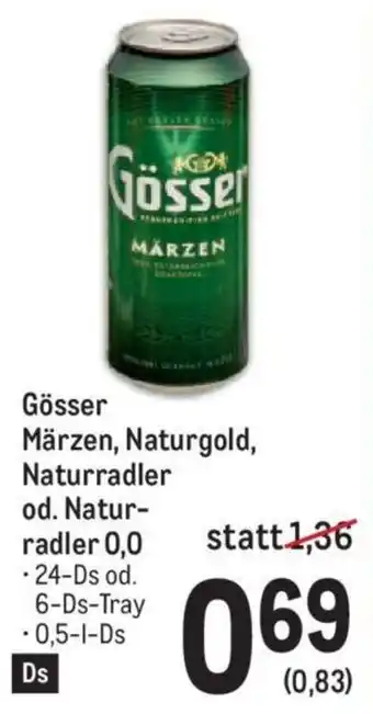 Metro Gösser Märzen, Naturgold, Naturradler od. Natur- radler 0,0 Angebot