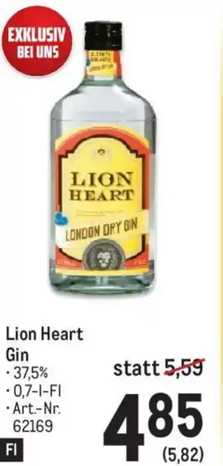 Metro Lion Heart Gin 0,7-l-Fl Angebot