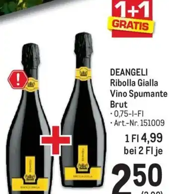 Metro DEANGELI Ribolla Gialla Vino Spumante Brut 0,75-l-Fl Angebot