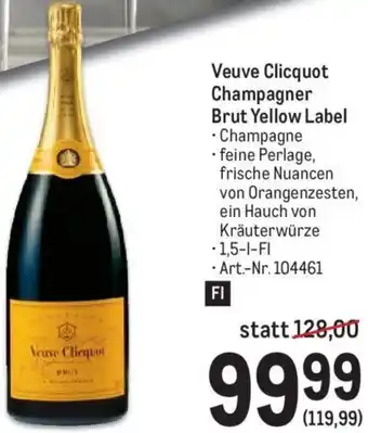 Metro Veuve Clicquot Champagner Brut Yellow Label 1,5-l-Fl Angebot