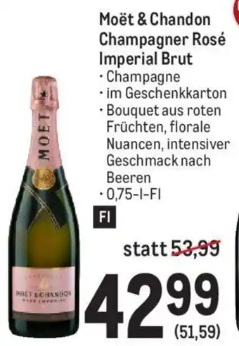 Metro Moët & Chandon Champagner Rosé Imperial Brut 0,75-l-Fl Angebot