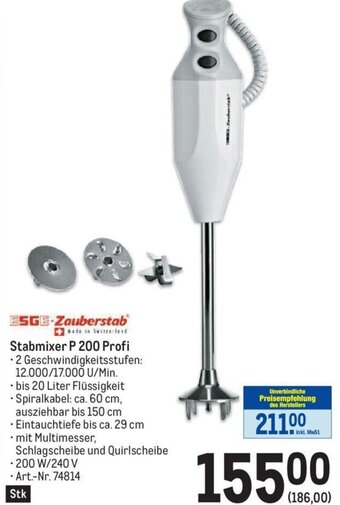 Metro Stabmixer P 200 Profi Angebot