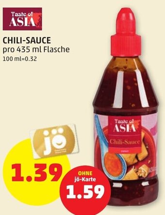 PENNY Taste of ASIA CHILI-SAUCE pro 435 ml Flasche Angebot