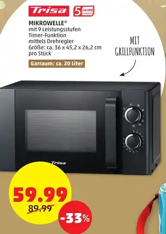 PENNY Trisa 5 MIKROWELLE* Größe: ca. 36 x 45,2 x 26,2 cm pro Stück Angebot