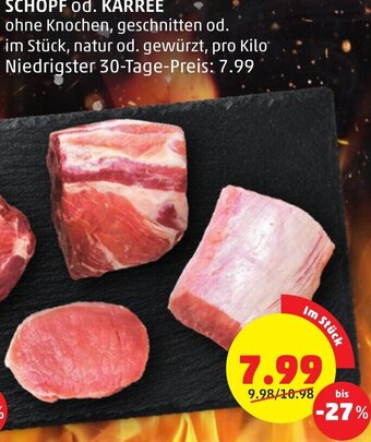 PENNY SCHOPF od. KARREE ohne Knochen, geschnitten od. im Stück, natur od. gewürzt, pro Kilo Angebot