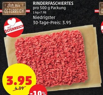 PENNY RINDERFASCHIERTES pro 500 g Packung Angebot