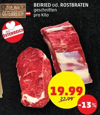 PENNY BEIRIED od. ROSTBRATEN geschnitten pro Kilo Angebot
