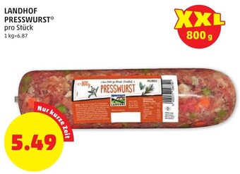 PENNY LANDHOF PRESSWURST* pro Stück Angebot