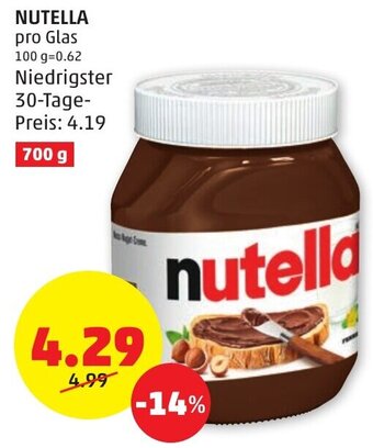 PENNY NUTELLA pro Glas Angebot