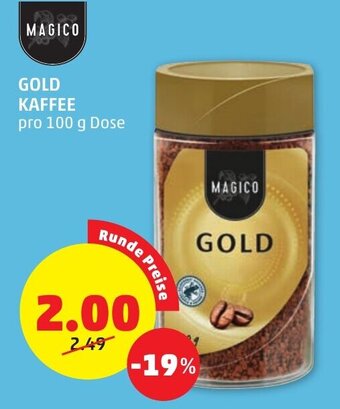 PENNY GOLD KAFFEE pro 100 g Dose Angebot
