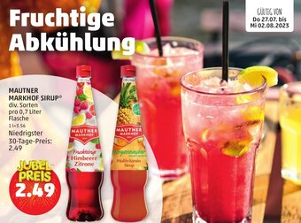 PENNY MAUTNER MARKHOF SIRUP* div. Sorten pro 0,7 Liter Angebot