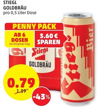 PENNY STIEGL GOLDBRÄU pro 0,5 Liter Dose Angebot