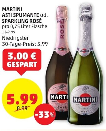 PENNY MARTINI ASTI SPUMANTE od. SPARKLING ROSÉ pro 0,75 Liter Flasche Angebot