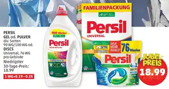 PENNY PERSIL GEL od. PULVER div. Sorten 90 WG/100 WG od. DISC Universal, 76 WG pro Gebinde Angebot