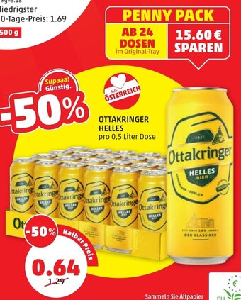 PENNY OTTAKRINGER HELLES pro 0,5 Liter Dose Angebot