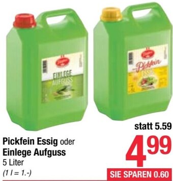 Maximarkt Pickfein Essig oder Einlege Aufguss 5 Liter Angebot